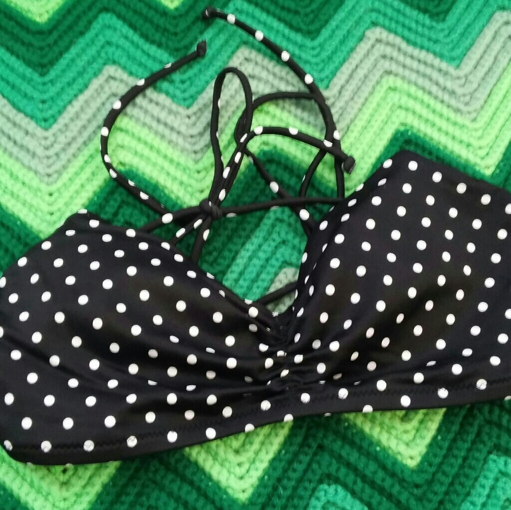 Victoria's Secret-polka dot tie bikini top-M